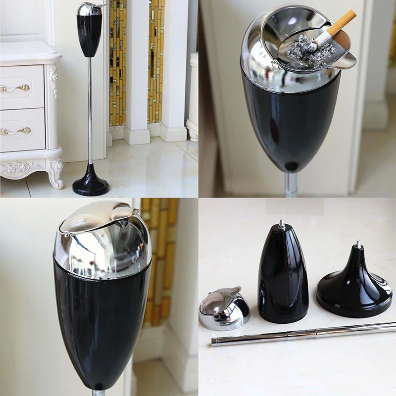 Регулируемая напольная пепельница на улице с винтажными пепельницами на подставке с крышкой Большая металлическая гибкая настольная игра на доске.