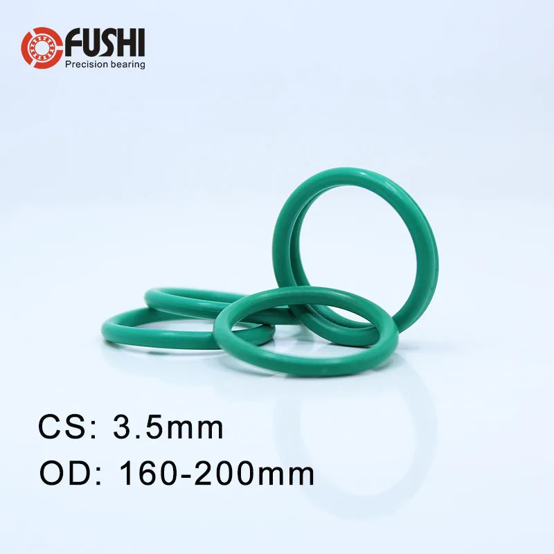 

CS3.5mm FKM Rubber O RING OD 160/165/170/175/180/185/190/195/200*3.5 mm 5PCS O-Ring Fluorine Gasket Oil seal Green ORing