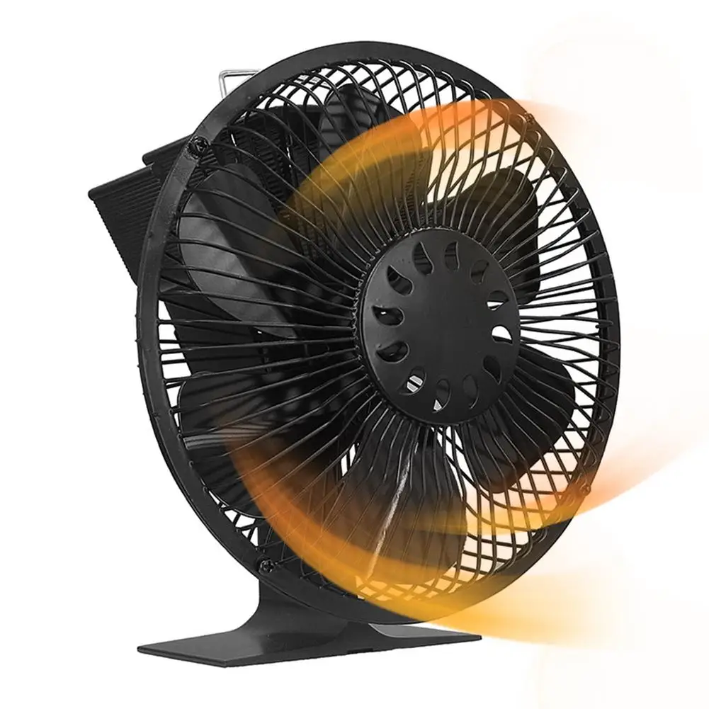 

Black Stove Fan Effecient 6 Heat Blade Fireplace Fan Powered Log Wood Burner Ecofan Quiet Fan Home Heat Distribution