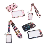 ya112 anime thriller card cover business card with lanyard id card pass mobile phone usb badge holder key strap