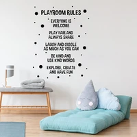 playroom rules wall stickers nursery kids room home decor vinyl wall decals boys gaming room dormitory house decoration