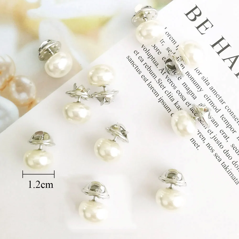 white -10 Pcs 10 шт. 1,2 см женский набор Брошь Мода Имитация Жемчуга Стразы булавки пальто Одежда булавки аксессуары Подарочные Броши для женщин - Окраска металла: white -10 Pcs