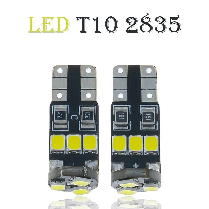 

10Pcs T10 W5W LED Car Light Bulbs 2835 9SMD Lights Auto Reading /Door/Wedge Lamp White DC12V
