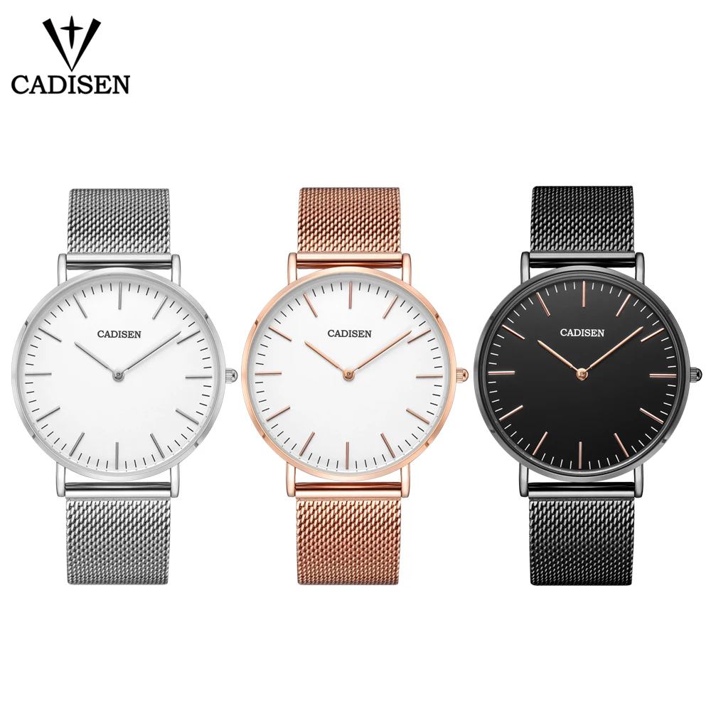 CADISEN мужские часы ультра тонкие простые модные деловые кварцевые для отдыха