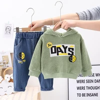 new hooded spring autumn childrens clothes baby boys sweatshirts pants 3pcsset kids school beach costume teenage clothing