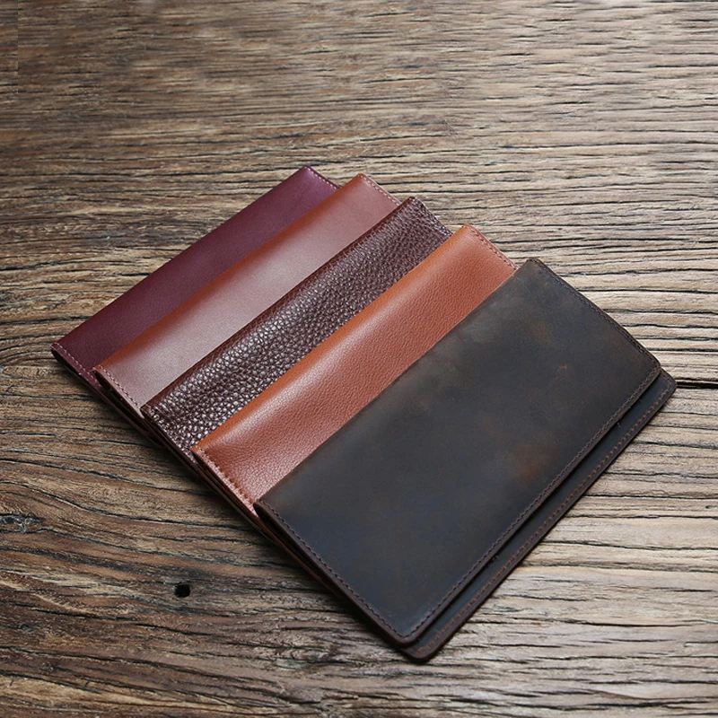 Тонкий Простой зажим для денег мужчин держатель чеков Crazy Horse из натуральной кожи