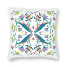 Наволочка с вышивкой, мексиканская Otomi, с дельфинами, размер 40x40, для домашнего декора, с цветочным рисунком животных, для гостиной