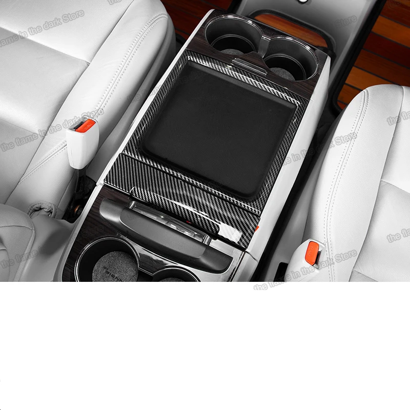 

lsrtw2017 carbon fiber abs car armrest decoration cup frame trims for toyota sienna 2019 2018 2017 2016 2015 2014 2013 2012 2011