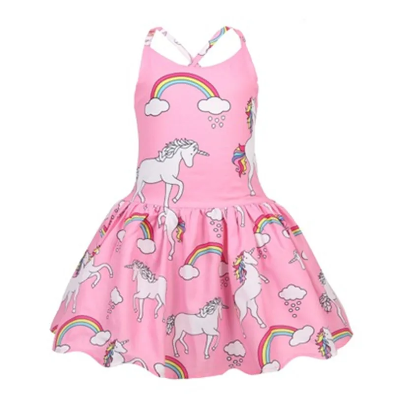 2019 Dress Baby Girls Unicorn Cartoon Summer Cotton Sleeveless Children Princess Fashion New Costume Kids Clothes | Детская одежда и