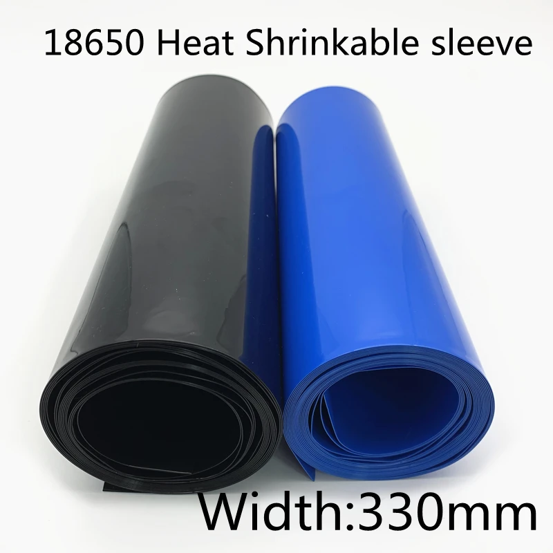 

PVC Heat Shrink Tube 330 mm Width Blue Black Green Shrinkable Cable Sleeve Sheath Pack Cover for 18650 Lithium Battery Film Wrap