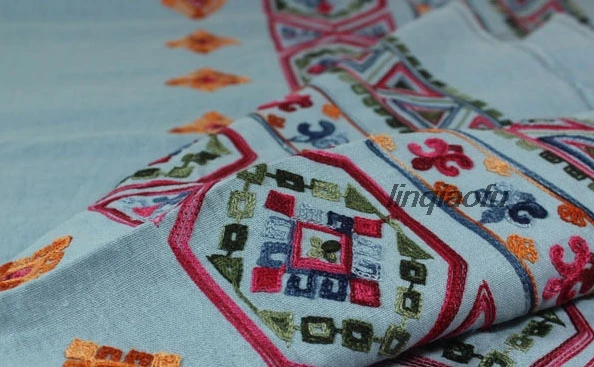 Этническая экзотическая ткань для одежды из хлопка и льна с вышивкой | Дом сад