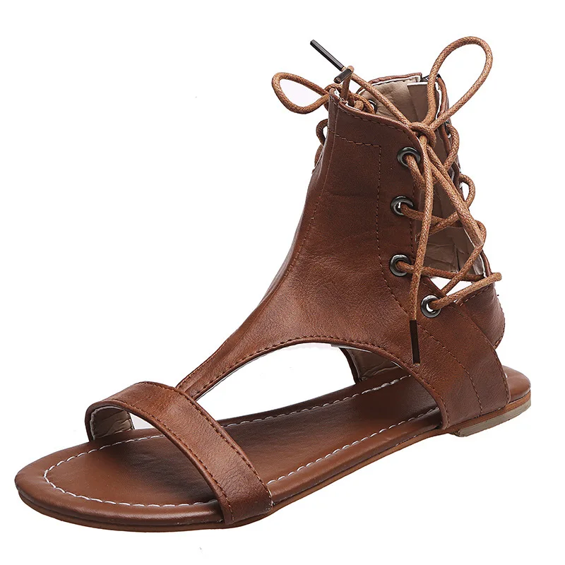 

NEW Women's Sandals Summer New Fashion Cross Strap Flat Shoes Plus Size European And American Casual Sandals Female Shoes
