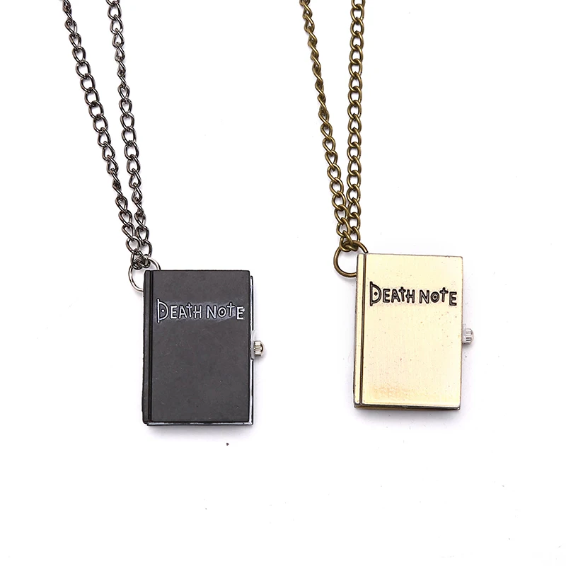 

Маленькое ожерелье, лидер продаж, японская модель смерти, черный цвет, кварцевые карманные часы Suqare для мужчин, детские часы Deathnote