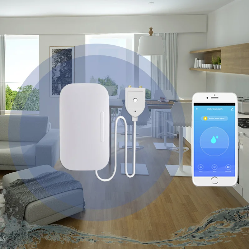 

Tuya Zigbee Flood Sensor Water Leakage Sensor Alarm Household Overflow Water Flooding Detector APP Smart Life Smart Home Control