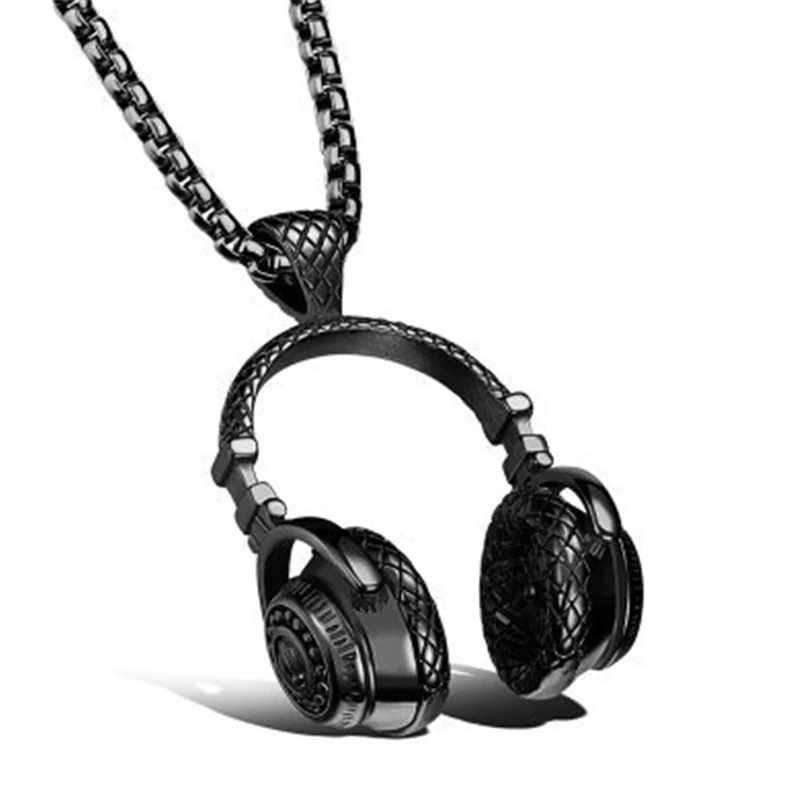 

Music Earphone Pendant Necklace Long Chain Hip Hop Rock Men and Women Holiday Gifts Party Jewelry Wholesale