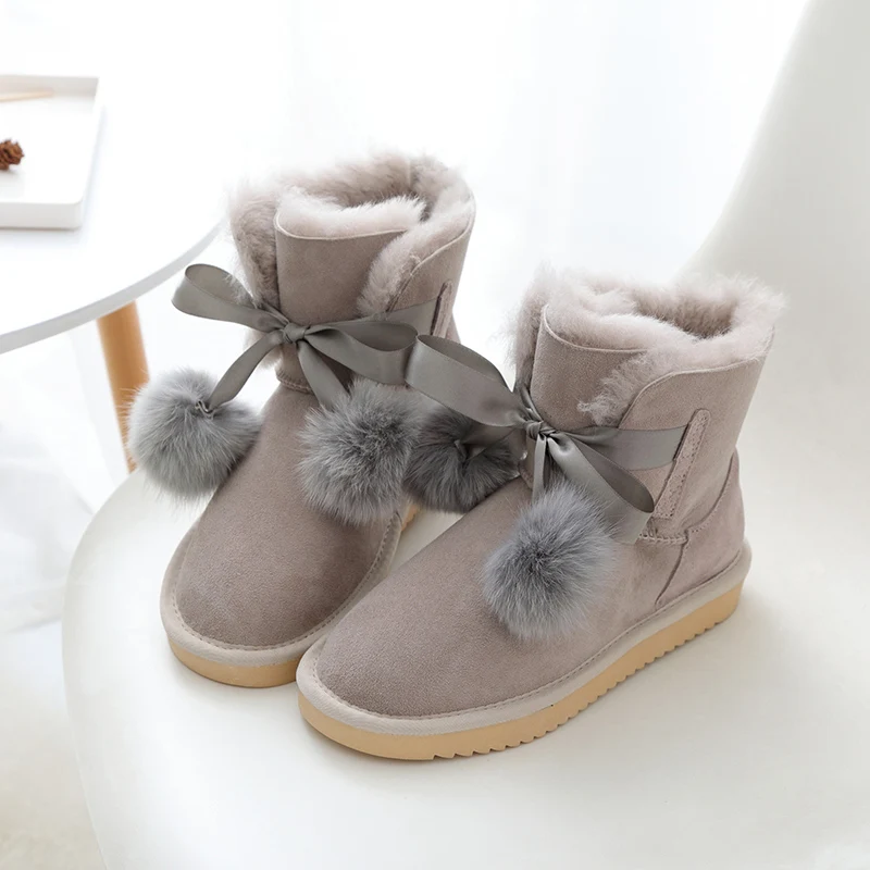 Женские зимние сапоги MYLRINA из 100% натуральной овечьей кожи натуральная шерсть