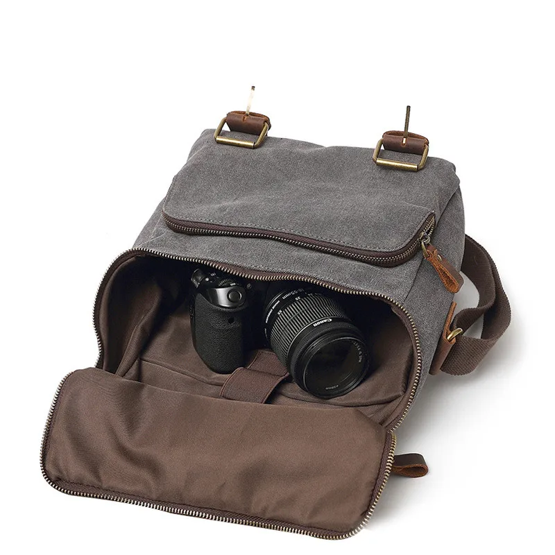 Сумка для камеры мужчин водонепроницаемая сумка через плечо сумки ткань черная
