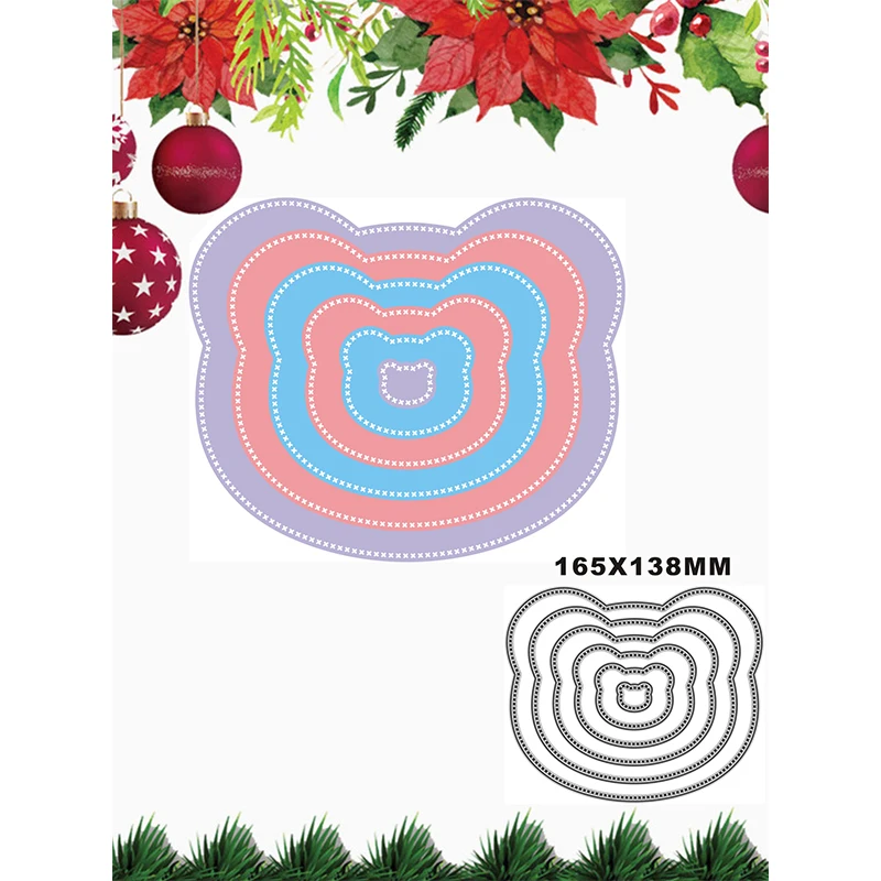 

2021 New Rat Head Frame Layered Metal Cutting Dies for Scrapbooking Paper Craft and Xmas Card Making Embossing Decor No Stamps