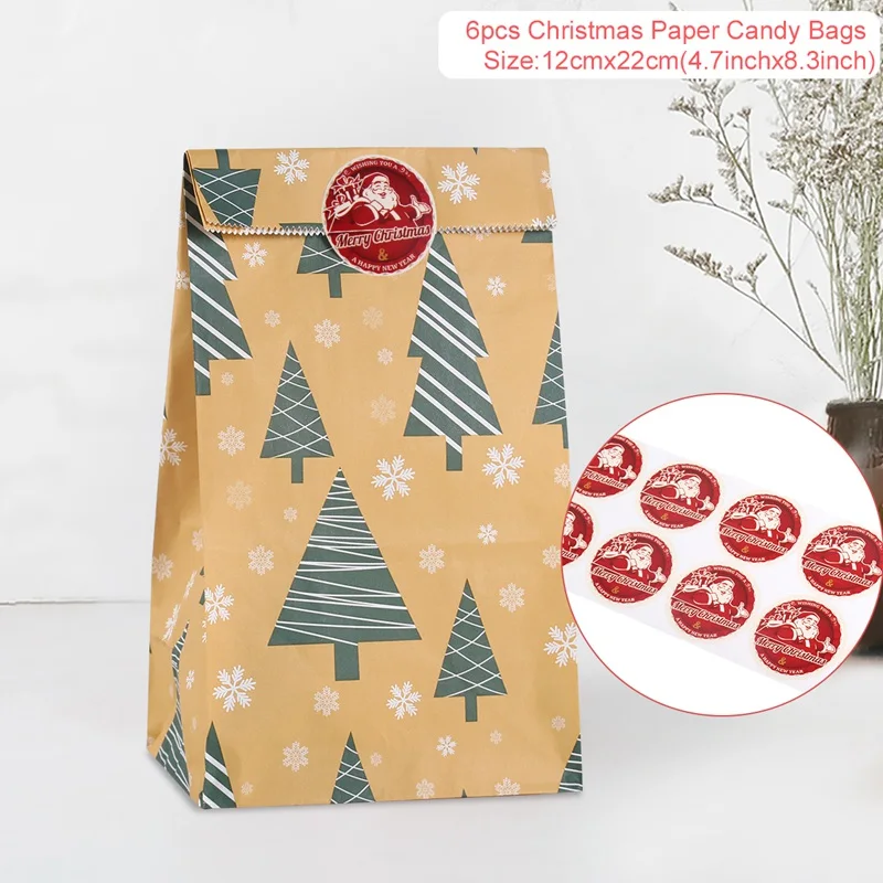 Cookie Bag 3 Рождественские подарочные коробки Санта-Клауса, рождественские украшения для дома, Navidad, рождественские подарки на елку, вечерние подарки - Цвет: Cookie Bag 3