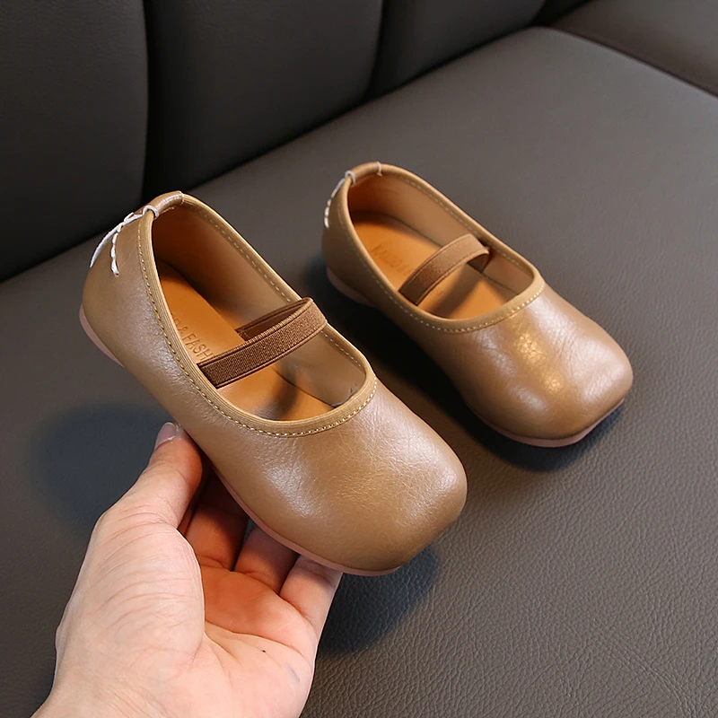 Детская кожаная обувь принцессы для девочек однотонная детская танцев на