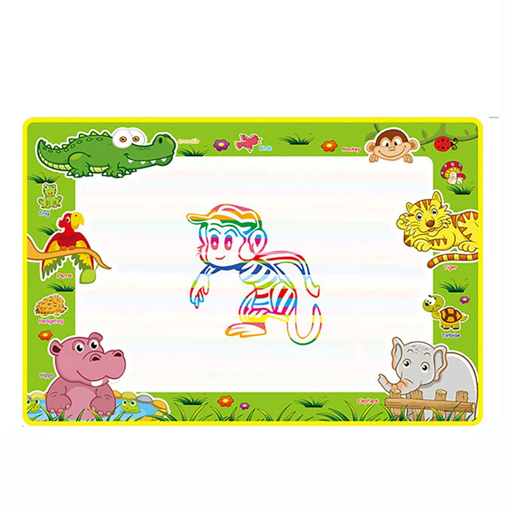 

Water Drawing Mat No-Ink Kid Drawing Tools Set Colorful Doodle Mat Water Canvas Recycle Fast Kids Montessori Early Educat74x49cm