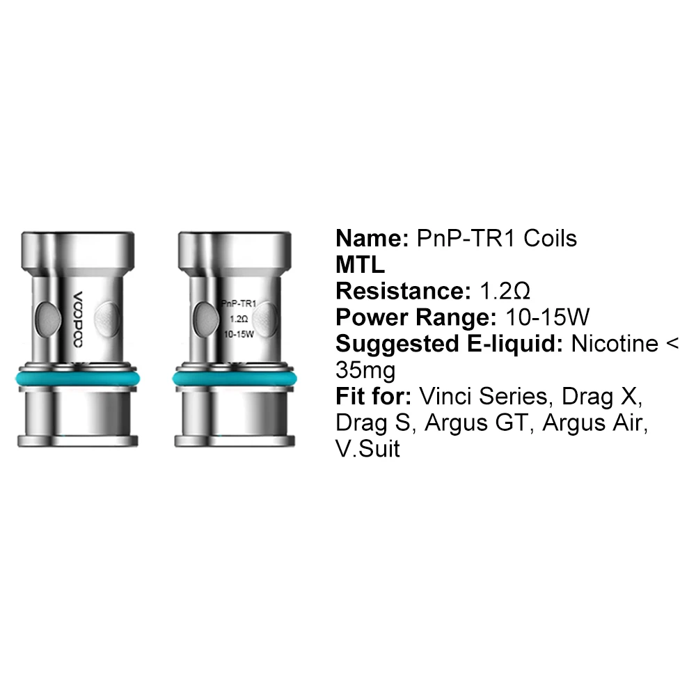 Спираль VOOPOO PnP TR1 сопротивление 1 2 Ом MTL основная головка 10-15 Вт для Drag Max X S Argus GT Air