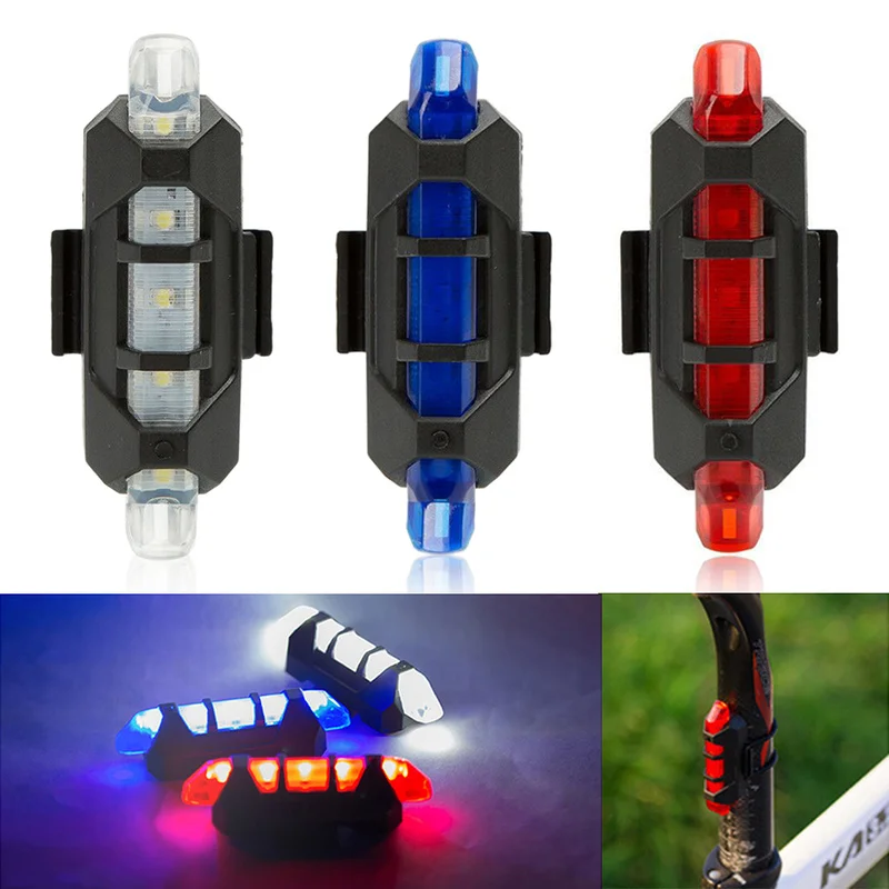 

Portable USB Rechargeable Rear Light Cycling Led MTB Bike Bicycle Tail Rear Safety Warning Light Taillight Lamp Super Bright