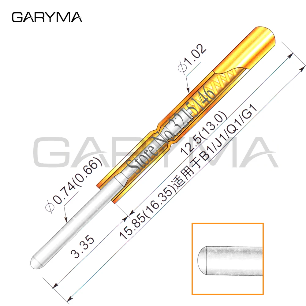 Пружинные тестовые зонды Pogo Длина штифта 0 74 мм диаметр 15 85 пружина Froce:180 г
