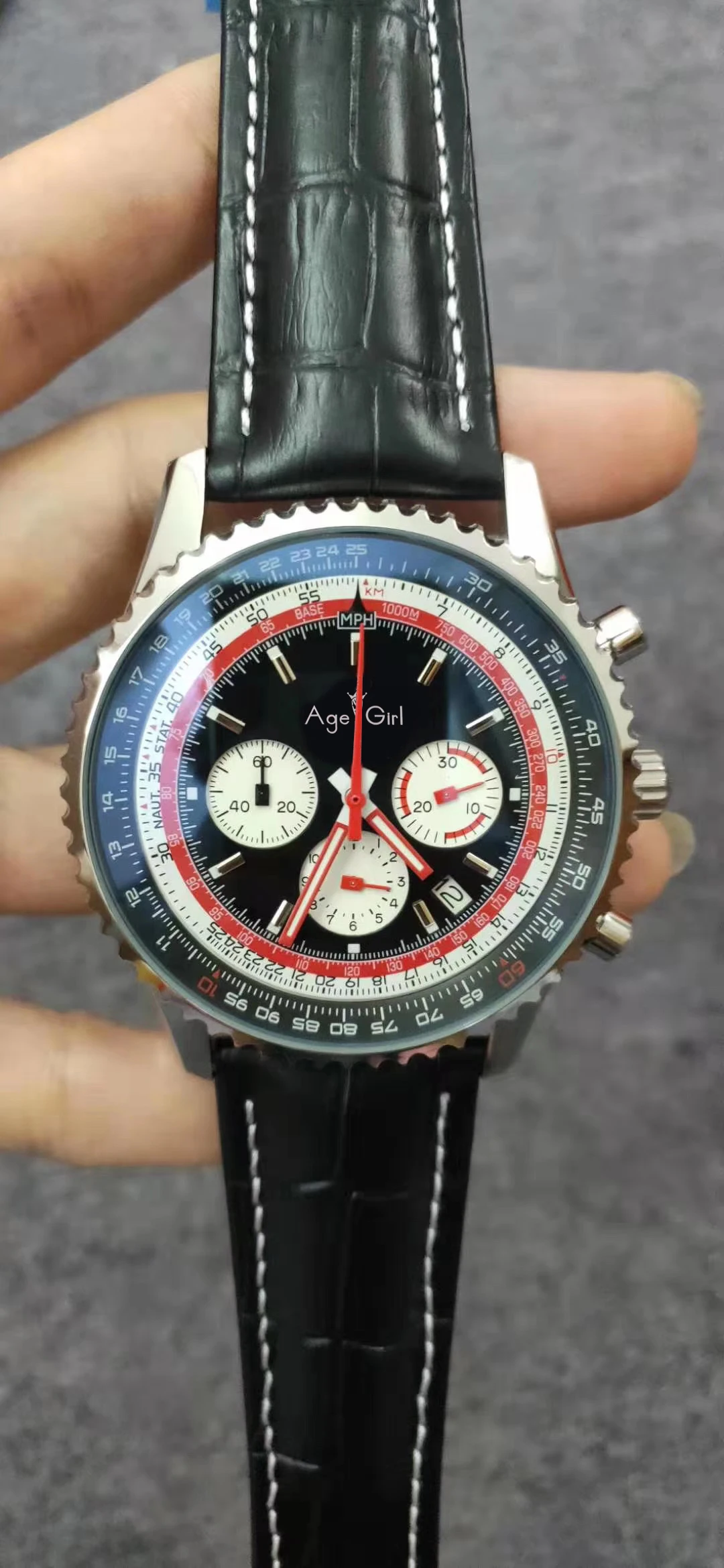 

2020 Luxury Brand New Men Chronograph Stopwatch Watch Black Blue Brown Leather Stainless Steel Bracelet Sapphire Watches Date