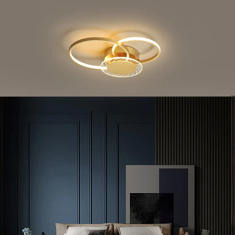 

Stylish Fixture Gold Modern Ceiling Lamps for Living Room Bathroom Bedroom Kitchen Surface Mounted LED Indoor Minimalis Lamp
