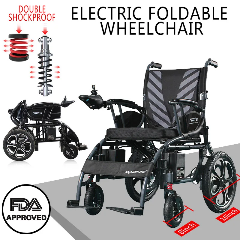 Электрическая складная инвалидная коляска сверхпрочная легкая мобильность