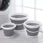 Силиконовое складное ведро для рыбалки, рекламное складное ведро для мойки автомобилей на открытом воздухе, объем 10 л, для ванной, кухни, кемпинга