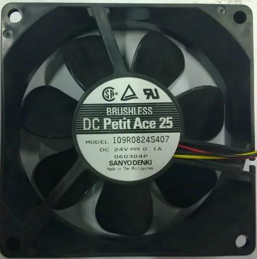 Абсолютно новый оригинальный Sanyo 109R0824S407 8025 8 см 24В 0.1A 3 проводной инвертор
