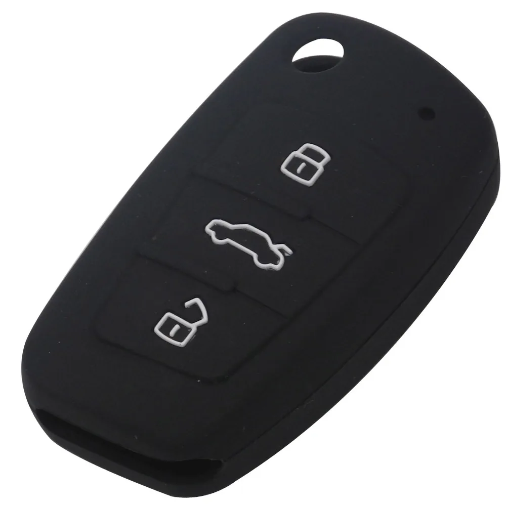 

Jingyuqin 10pcs 3 Button Silicone Car Remote Key Fob Shell Cover Case For Audi A1 S1 A3 S3 A4 A6 RS6 TT Q3 Q7 2005- 2013