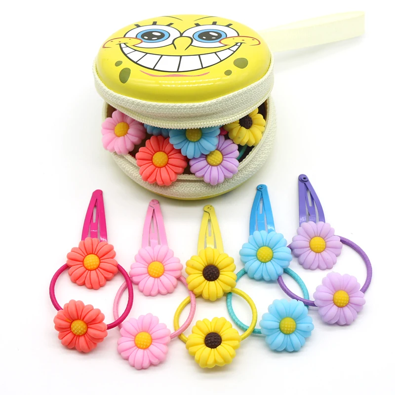 Chrysanthemum Горячая Распродажа hello kitty заколки для волос эластичные резинки для волос набор для девочек акриловые Мультяшные медведи кролик кошачьи заколки, аксессуары - Цвет: Chrysanthemum