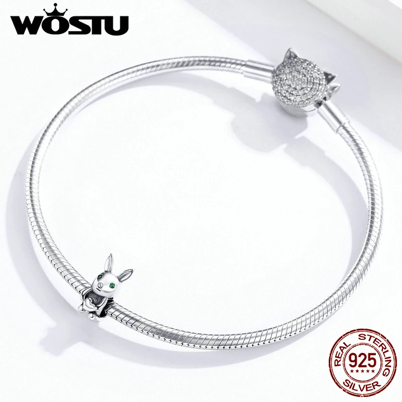 Подвеска в виде кролика из серебра 925 пробы для браслета | Украшения и аксессуары