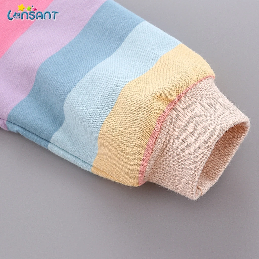 Толстовка с капюшоном для маленьких девочек в полоску|Толстовки и кофты| |