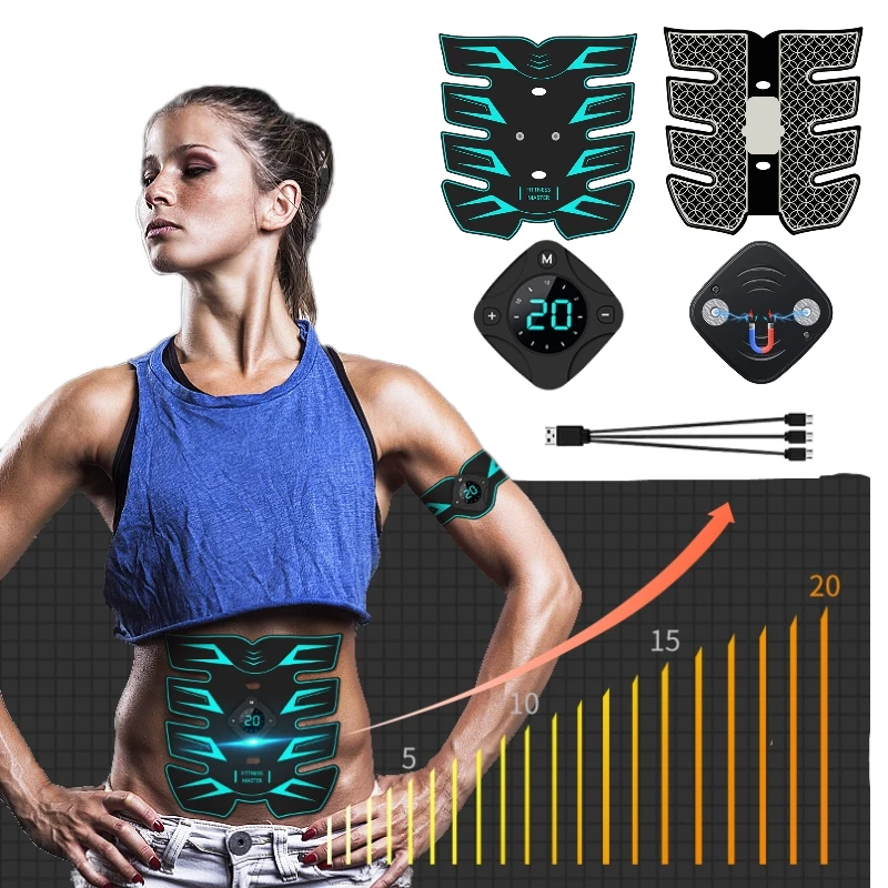 

Upgrade Magnetic Muscle Stimulator EMS Abdominal Trainer LCD Display USB Abs Fitness Training Home Gym Weight Loss Body Slimming