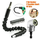 Набор бит для дрели с гибким валом, 12 шт., удлинитель, отвертка, шатун и сверло, электроинструменты из углеродистой стали 295 мм