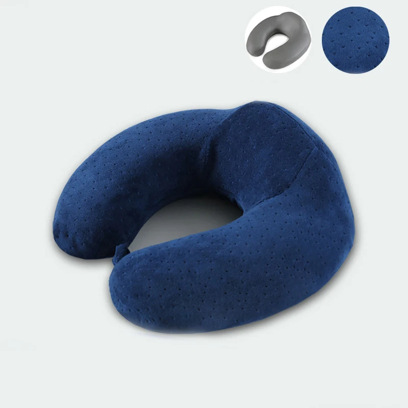 1PC New Slow rebound memory foam U Shaped Travel Pillow Car Flight Pillows Neck Support Headrest Cushion Soft Nursing Cushion - Цвет: Navy Bamboo charcoal