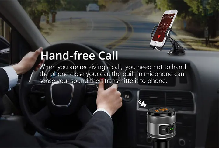 VANJEW C57 Быстрая зарядка 3,0 автомобильный Bluetooth fm-передатчик с двумя usb-портами автомобильное зарядное устройство fm-модулятор MP3-плеер Автомобильная Зажигалка Handfree