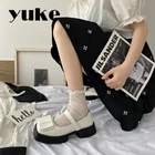 Женские туфли-лодочки YUKE Y2K в стиле ретро, лаконичные, ручной работы, с закрытым носком, повседневная обувь на платформе с квадратным носком