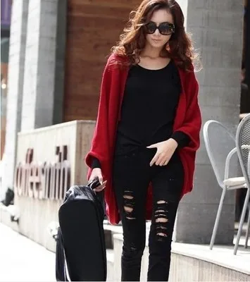 Осенне-зимняя футболка с рукавом летучая мышь шаль большого размера кардиган