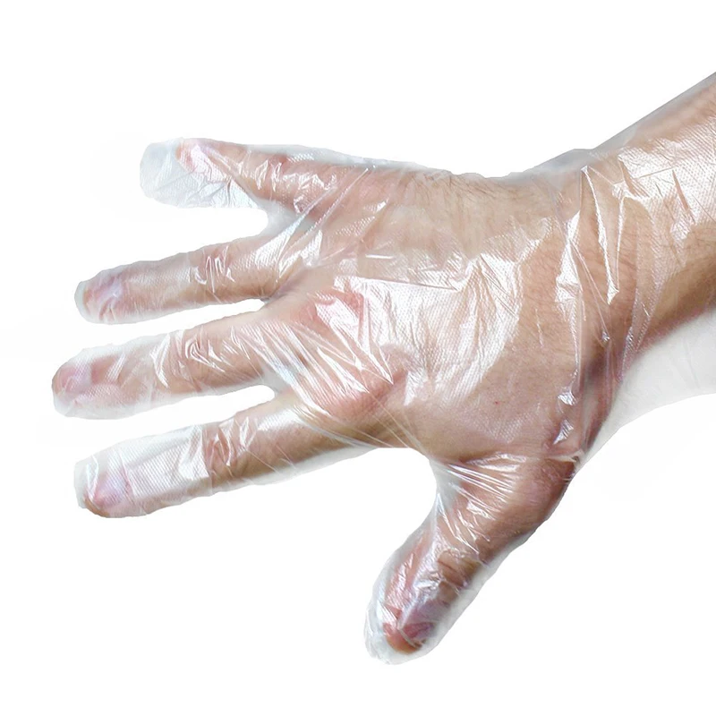 200pcs disposable protective gloves clean polyethylene food cosmetic safety and quality protection against contact | Безопасность и