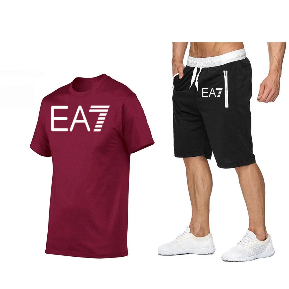 

Summer shorts short-sleeved suit + pants casual wear printed letters men's sportswear men's fitness men's suit