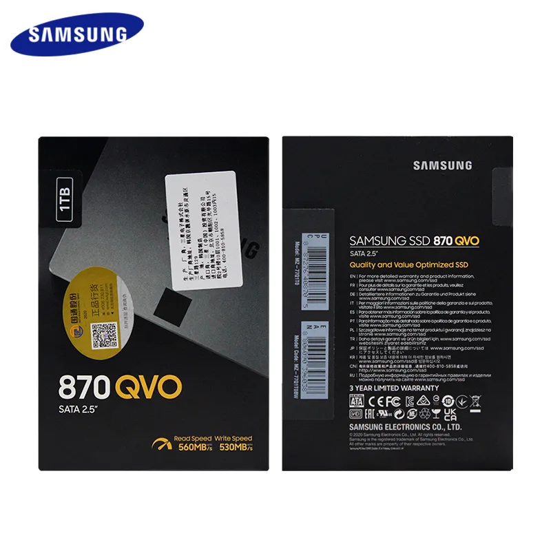 SSD-накопитель SAMSUNG ssd 870 QVO 2 ТБ на 1 4 5 дюйма SATA высокопроизводительный