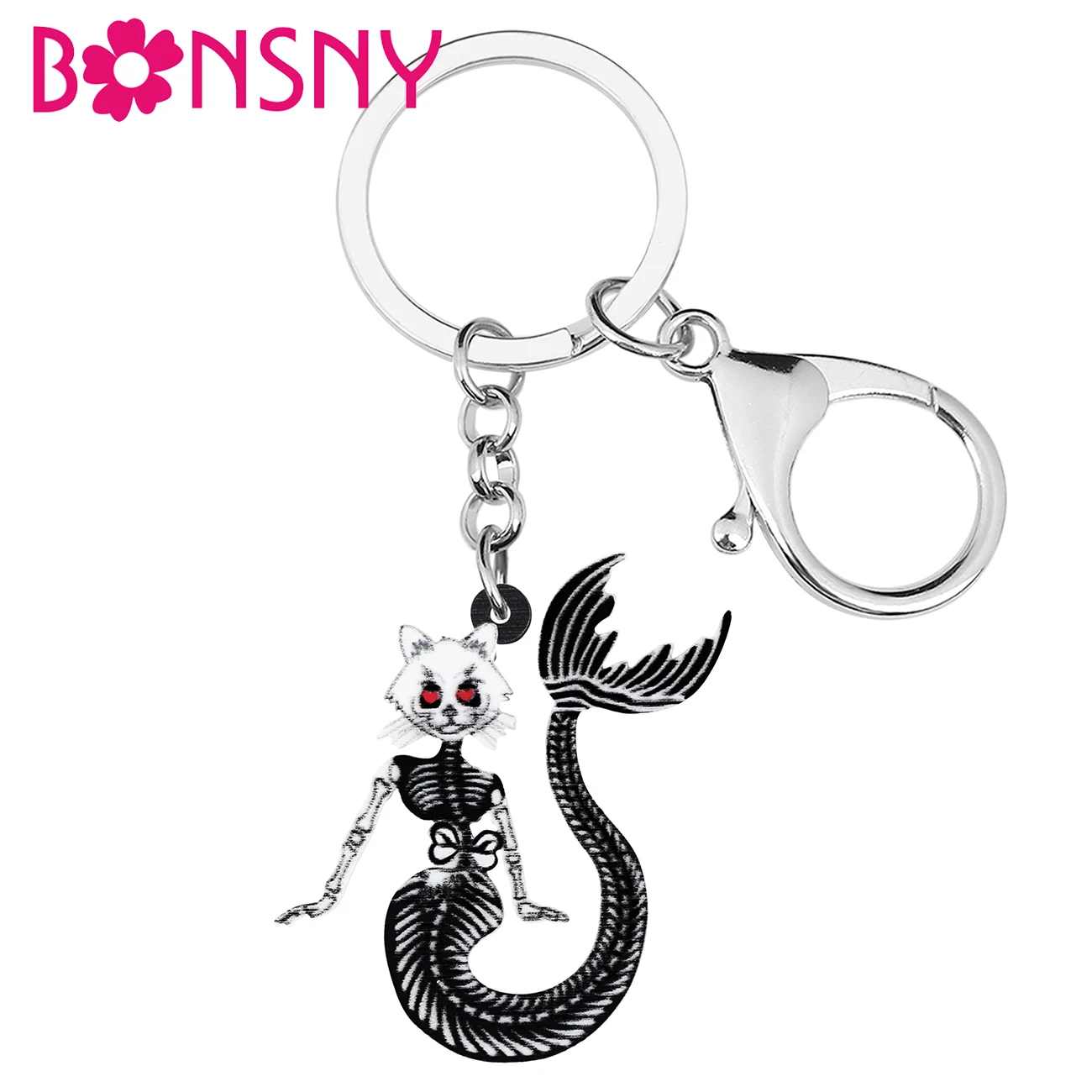 

Серьги-подвески женские акриловые Bonsny, в виде черепа, демона, рыбы, кота