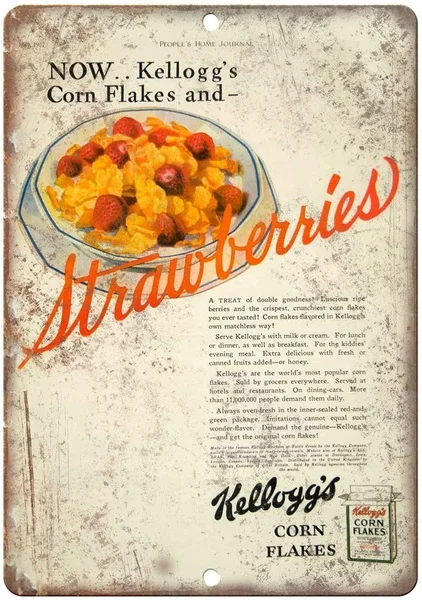 

Kellogg's Corn Flakes Tin Sign art wall decoration,vintage aluminum retro metal sign,iron painting vintage decoration sign