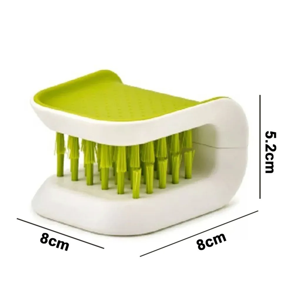 Щетка с кистью очиститель ножом ABS C utlery Cleaner Green Двусторонняя щетина Scrubber для