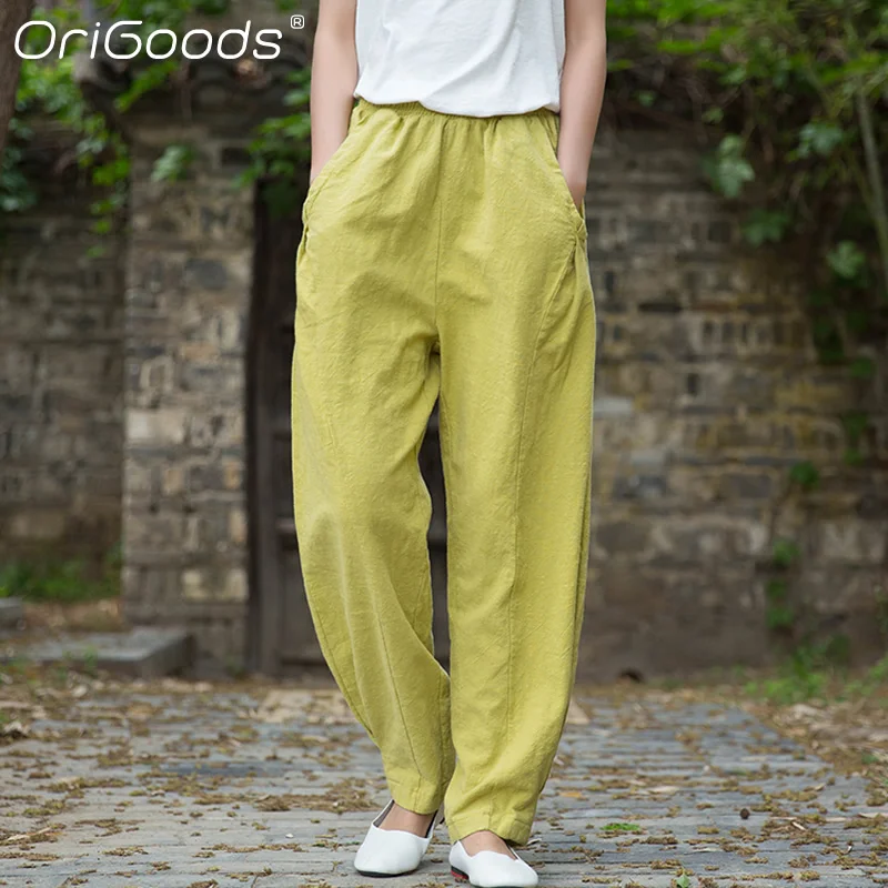 Оригинальные женские брюки Ramie винтажные качественные длинные новинка 2021 года